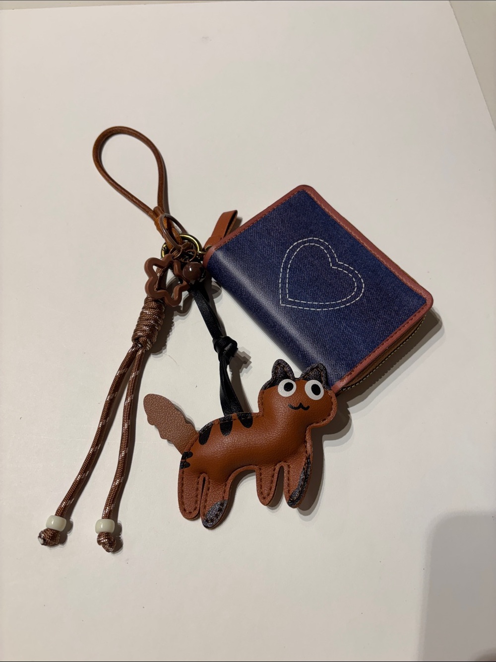 Cute Heart Print Zip Card Wallet 💙